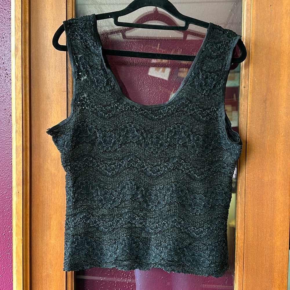 Vintage Eacapades black lace tank